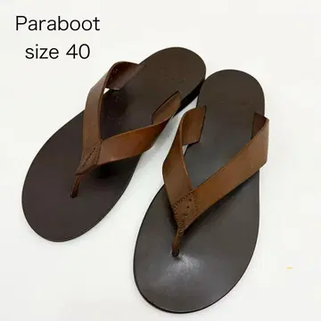 Paraboot 파라부트 가죽 플립플랍 브라운 40