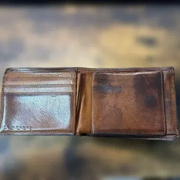 COMPLETE WORKS 가죽 지갑 네이비, 브라운 빈티지