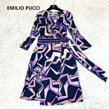 에밀리오 푸치 카슈쿨 랩 원피스 38 리본 퍼플 계열 핑크