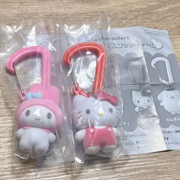 마이멜로 컬러풀 카라비너 마스코트 참 마이멜로디 키티 2점
