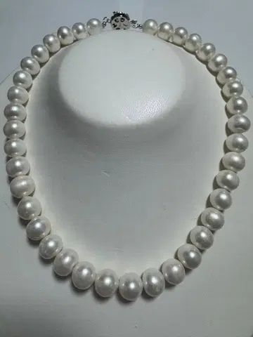 12mm 화이트 펄 목걸이