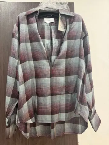 SUGARHILL 레드 x 민트 체크 셔츠 사이즈 1