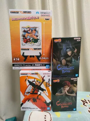 NARUTO 나루토/사스케/가아라 피규어 플레이트 세트