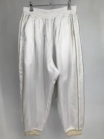 블랙 사인 팬츠 L 화이트 레이온