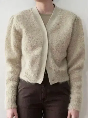 AMOMENTO 모헤어 니트 가디건 그랑마