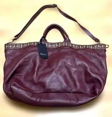 미사용 IO PELLE 이오펠레 가죽 핸드백 토트백 스터드