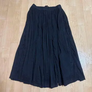 메종드소일 코튼 린넨 플레어 스커트