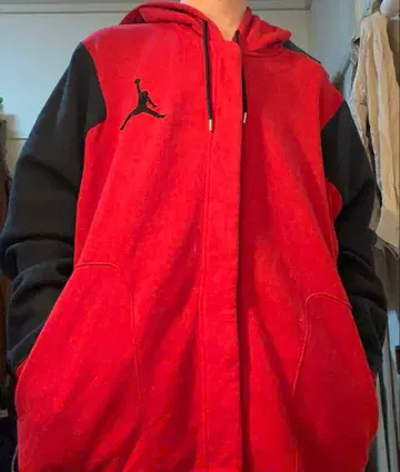 Jordan 후드 부착 후드티 레드/블랙