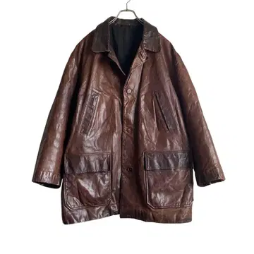 80s90s 이탈리아제? harvey logan 가죽 카 코트 하자품