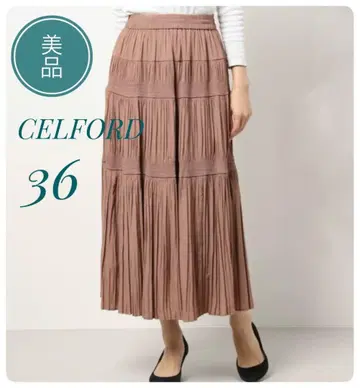 [ CELFORD ] 셀포드 와셔 플리츠 스커트 롱 스커트