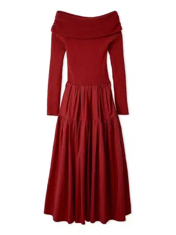 새상품 emmi 오프숄더 니트 도킹 원피스