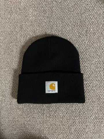 Carhartt 블랙 니트 모자 비니