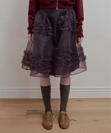 오간자 프릴 레이어드 스커트