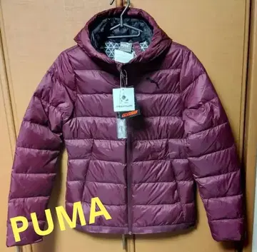 Puma 와인 레드 다운 자켓 후드 부착