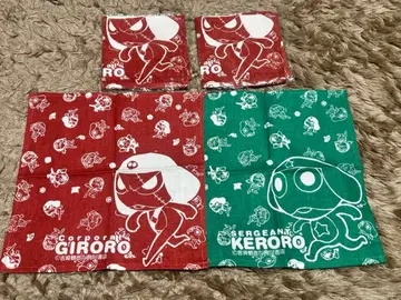 개구리 중사 케로로 기로로 하사 손수건 4개 세트