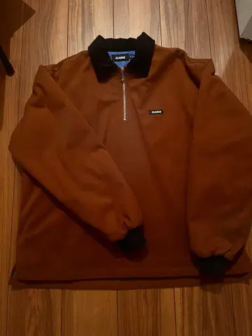 XLARGE 브라운 하프 집업 점퍼