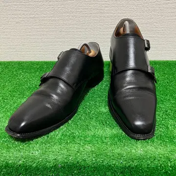 SCOTCH GRAIN 더블 몽크 스트레이트 팁 가죽 신발