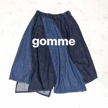 gomme 변형 비대칭 패치워크 데님 스커트 M 면 100%