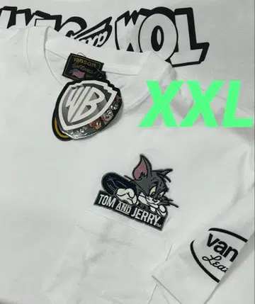 VANSON 반손 톰과 제리 반팔 T셔츠 XXL 사이즈 화이트