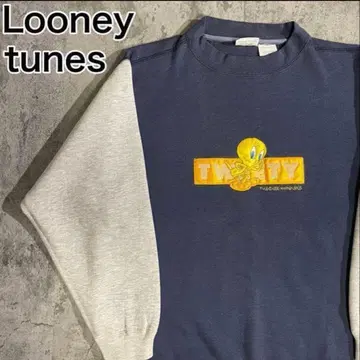 90s 루니툰 트위티 캐릭터 자수 맨투맨 L