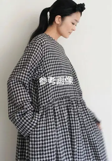 ichi Antiquites 보일 와셔 깅엄 체크 원피스