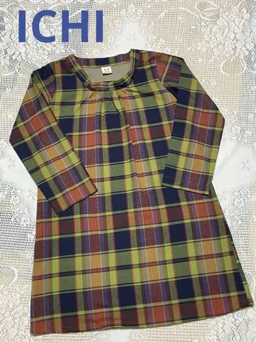 ICHI 체크 원피스 튜닉