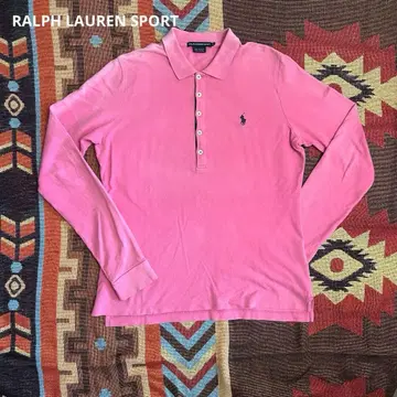 폴로 랄프로렌 긴팔 피케 셔츠 롱t 핑크 버튼 셔츠 보더 그린