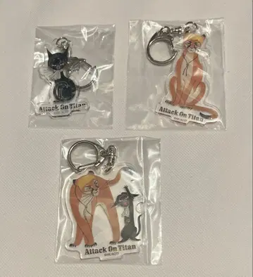 진격의 거인 블랙 고양이 디자인 아크릴 키링 리바이 엘빈