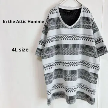 In the Attic Homme 브이넥 티셔츠 4L 네이티브 무늬