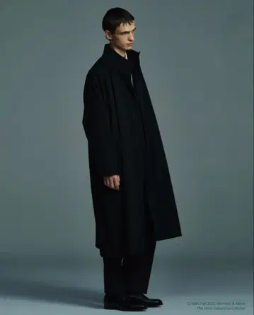 CABaN 울 개버딘 스탠드 카라 코트 M