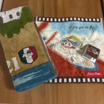 지브리 붉은 돼지 핸드 타월 페이스 타월 타월