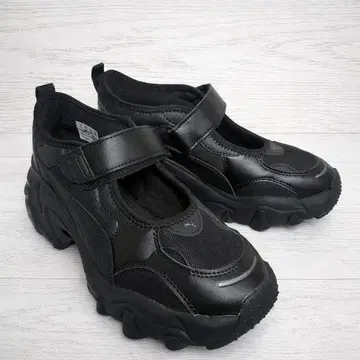 컨디션 최상 23cm PUMA 팔서 웨지 통굽 블랙 메리 제인