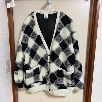 x-girl BUFFALO PLAID BOA CARDIGAN