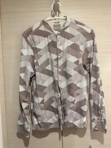 sousou 기하학 패턴 스탠드 카라 셔츠 사이즈 SS