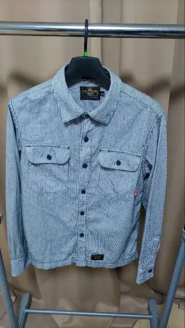 WAPS SPEC 201-005 스트라이프 긴팔 셔츠