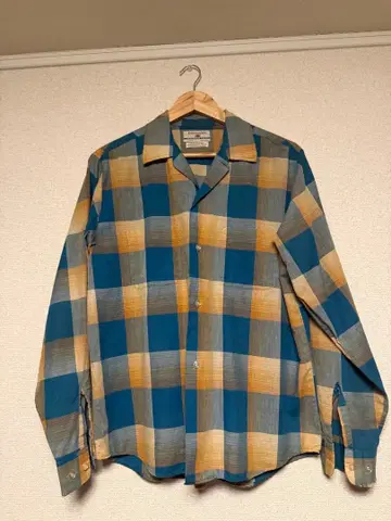 60~70년대 Fruit of the Loom 긴팔 셔츠 체크 무늬