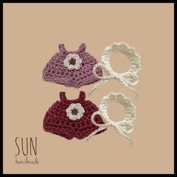 핸드메이드 아기 옷 갈아입기 의류 뜨개질 꽃