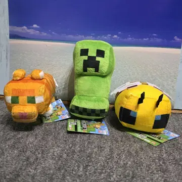마인크래프트 봉제 인형 고양이 벌 크리퍼 전종 세트