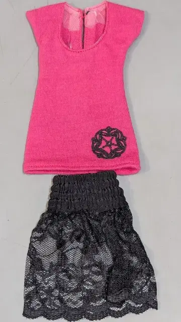 미즈시마 인형 의상 momoko 사이즈 핑크 상의+블랙 스커트