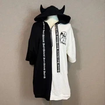 노에미 데빌 비대칭 오버사이즈 원피스 블랙 x 화이트