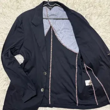 PS Paul Smith 테일러드 자켓 네이비 꽃무늬 파이핑 L