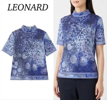 P260 L 레오나르 코튼 100% 반팔 티셔츠 블루 여성용