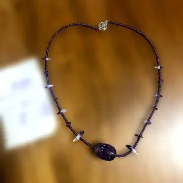 가격 인하 자수정 크리스탈 비즈 목걸이