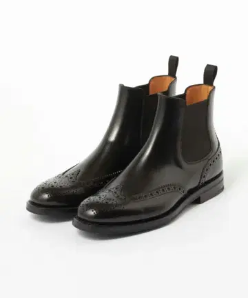 처치 블랙 가죽 사이드 고어 부츠 사이즈 38.5