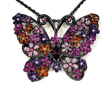 ANNA SUI 안나수이 나비 모양 목걸이 컬러풀 스톤