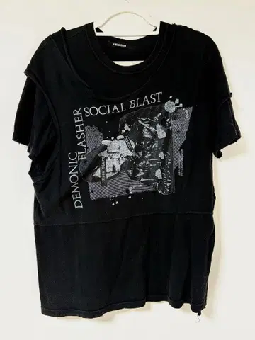 DIET BUTCHER 다이어트 부처 블랙 락 데미지 T셔츠