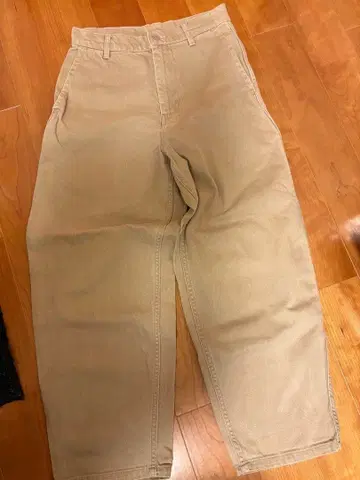 단톤 베이지 하이웨스트 카고 치노 팬츠