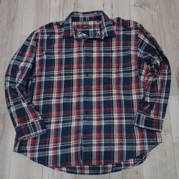 ORVIS 오비스 체크 무늬 긴팔 셔츠 네이비/레드