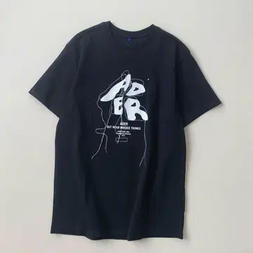 ADER 블랙 T셔츠 그래픽 프린트 M