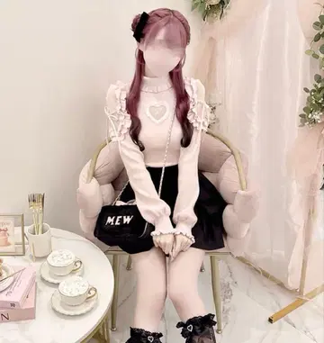 하트컷 터틀 니트 허니 뮤우 핑크 XS HONEY MEW